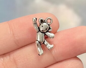 Teddybeer Silver Tone Charms