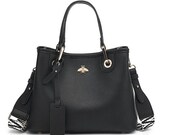 Bee sign crossbody handbag BLACK with detachable straps crossbody bag medium Totes Women Shoulder Bag
