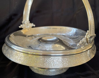 Antique Rogers Smith & Co. Quadruple Silver Plated Cake Basket, 1877-1904