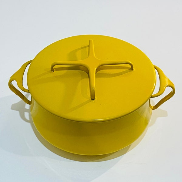 Yellow 1960s Dansk Kobenstyle small pot by Jens Quistgaard