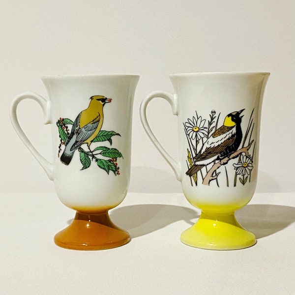 Vintage Fred Roberts Bird Irish Coffee Mugs, 1960s