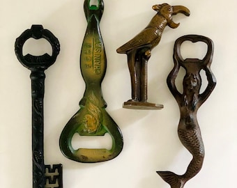 Vintage heavy metal, cast iron, bronze bottle openers