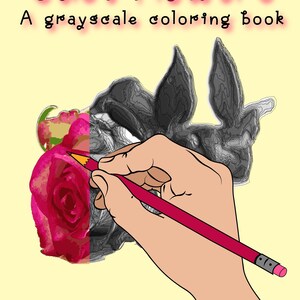 Just Flowers - A GRAYSCALE Coloring Book