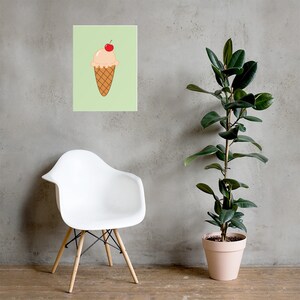 Cherry Ice Cream Cone Poster
