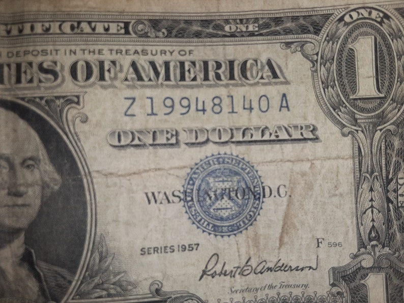 Very Rare 1957 B Dollar Bill Blue Seal Etsy