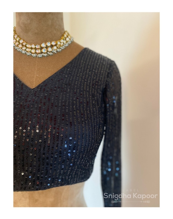 Black sequin blouse hotsell