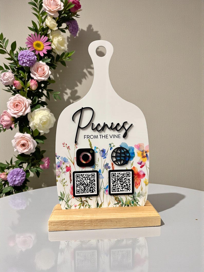 Charcuterie Board–shaped QR Code Sign - Etsy