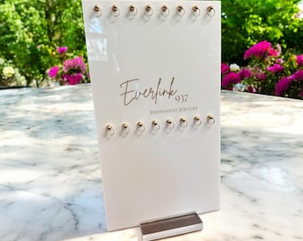 16 Hook Acrylic Bracelet Chain Display, Jewelry Organizer with Base
