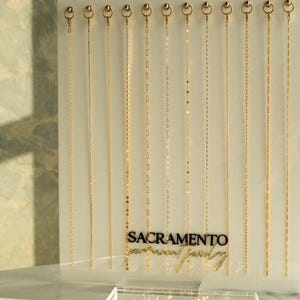 Permanent Jewelry Bracelet and Chain Display, Vendor Event, Table Sign, Boutique Display, 12 Hooks