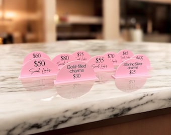 Price Tags for Food, Cookies, Cakes, Bakery, Vendor Display Pricing Items, Acrylic Signs