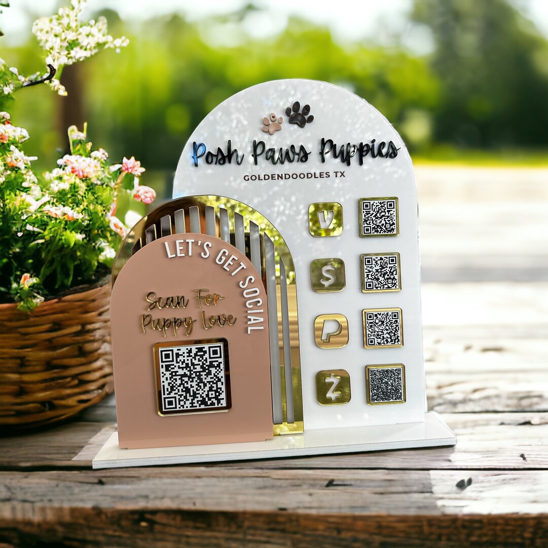Triple Arch Five QR Code Vendor Tabletop QR Code Sign Payment Etsy