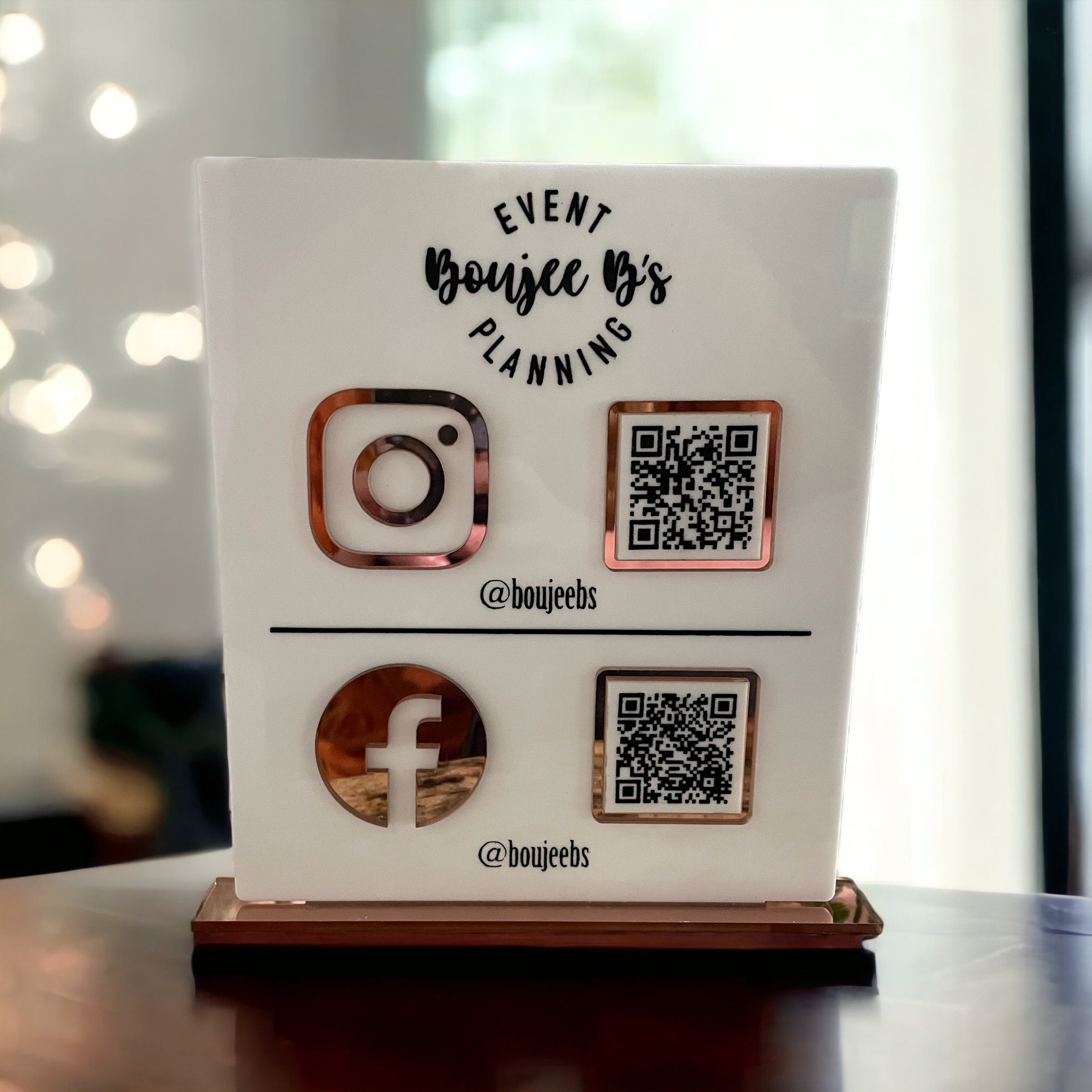 Raised Acrylic QR Code Business Sign, Social Media Table Top Display - Etsy