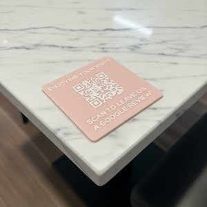 QR Code Table Sign 4” | Adhesive Social Media or Payment QR