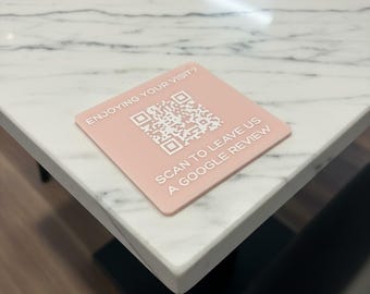 Enseigne de table à code QR 4 po. | Réseaux sociaux adhésifs ou QR de paiement