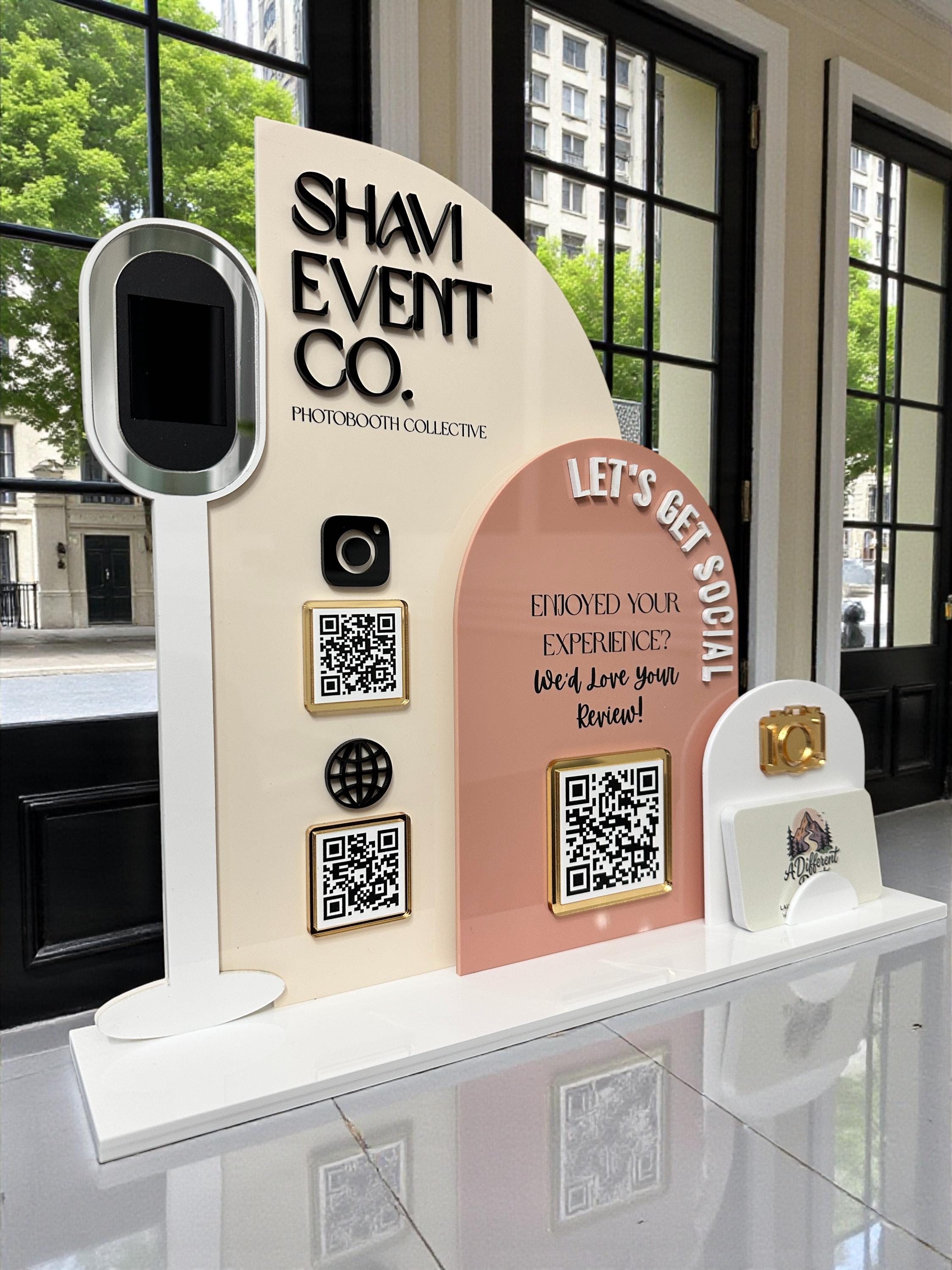 Triple Arch Three QR Code Display for Events & Weddings With Business ...