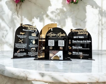 Permanent Jewelry Vendor Sign Set with QR Code Acrylic Booth Display