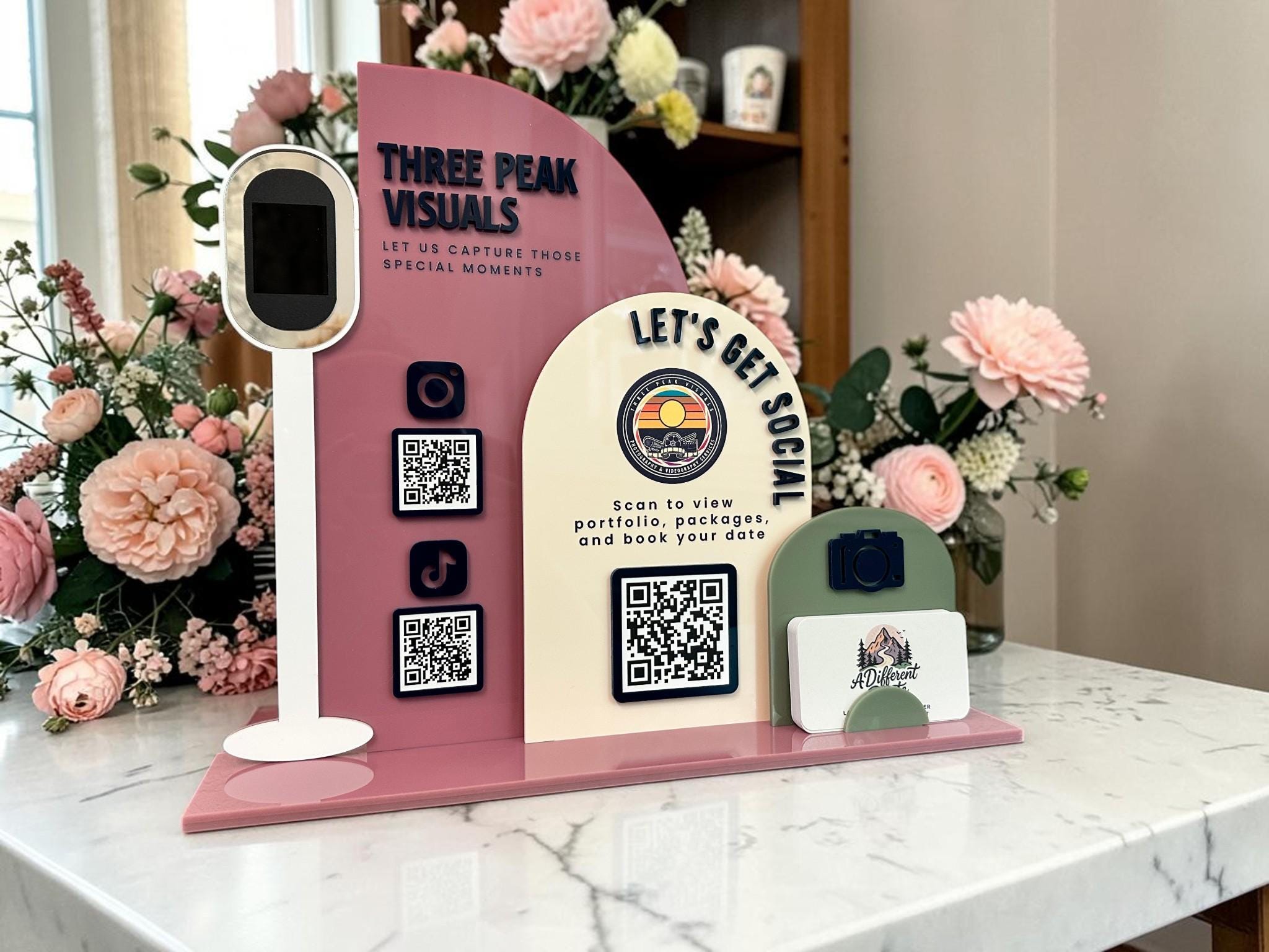 Triple Arch Three QR Code Display for Events & Weddings With Business ...