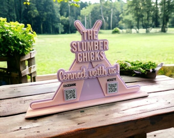 Handmade Tent QR Code Sign, Social Media Display for Business