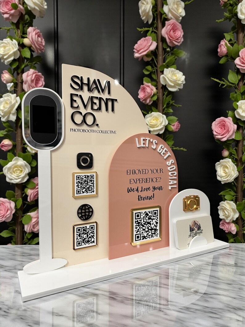 Triple Arch Three QR Code Display for Events & Weddings With Business ...