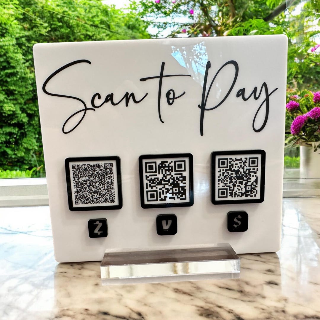 Qr Code Paymen Scan to Pay QR Code Sign, Vendor Event Acrylic Display - Etsy