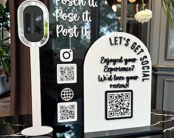 Double Arch Three QR Code Display for Events & Weddings