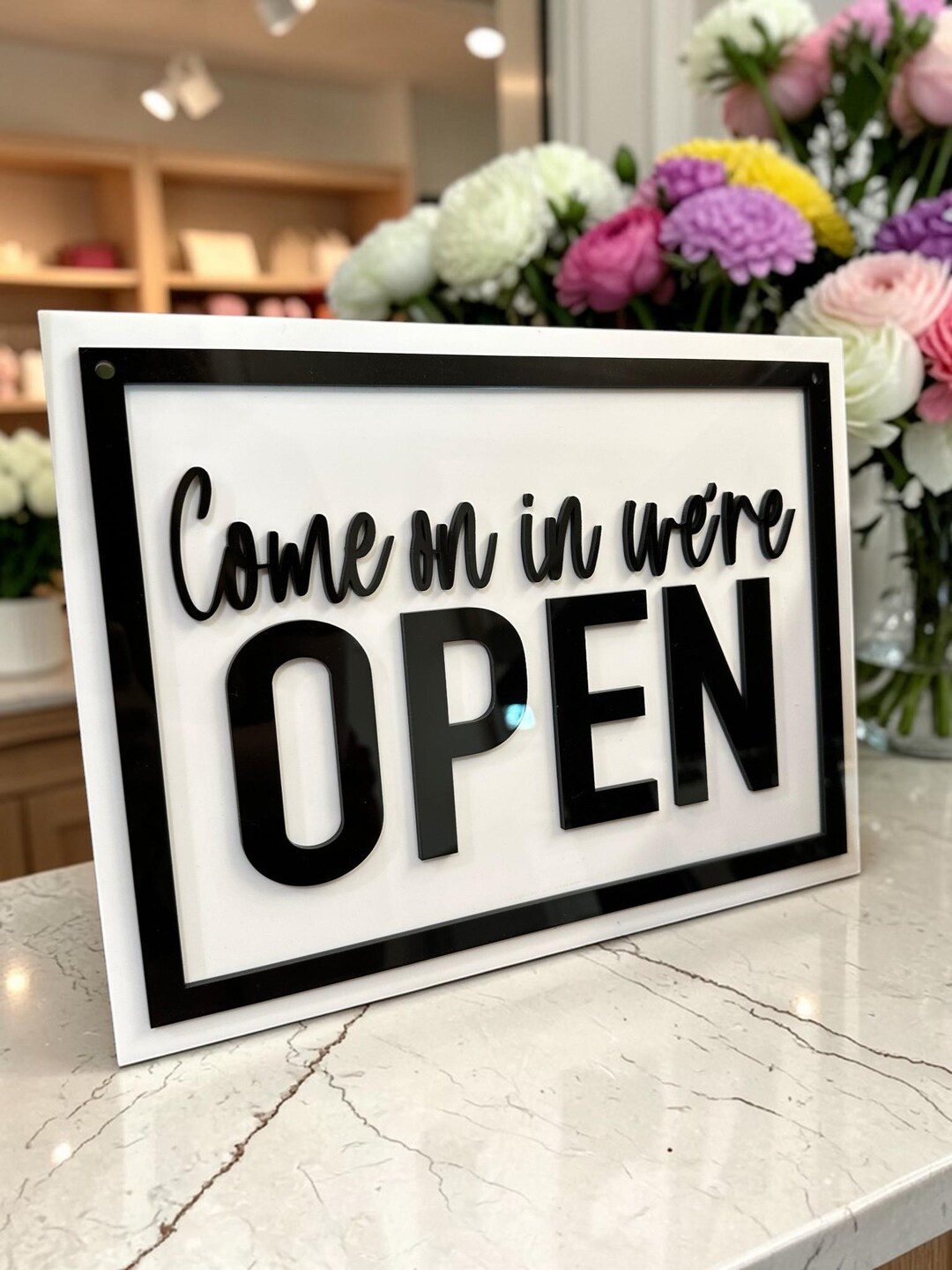 Custom Open / Closed Hanging Door Sign | Double-sided Acrylic Business ...