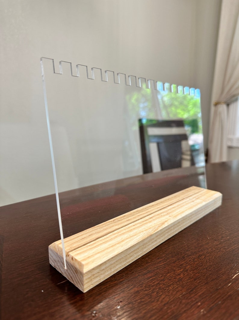 Acrylic Jewelry Chain Display With Ash Wood Base - Etsy