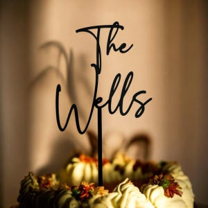 Custom Wedding Cake Topper – Personalized Name or Last Name Topper | Acrylic or Wood Party Decor | Bridal Shower, Birthday, Engagement