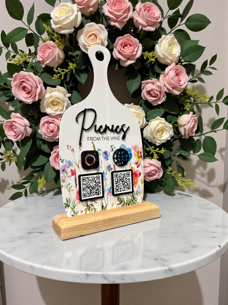 Charcuterie Board–shaped QR Code Sign - Etsy