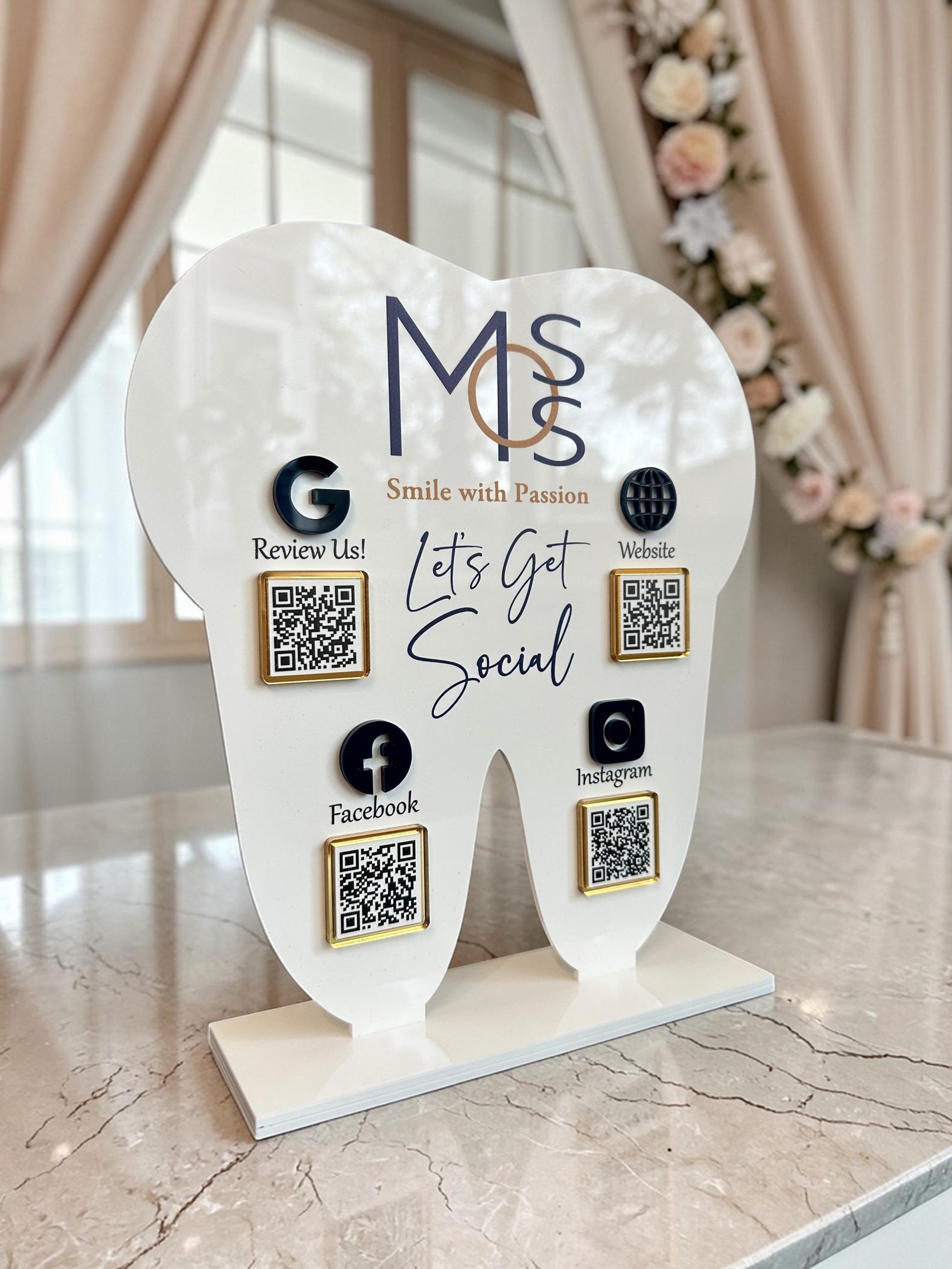 Custom Tooth QR Code Sign – Dental Office Social Media Display - Etsy
