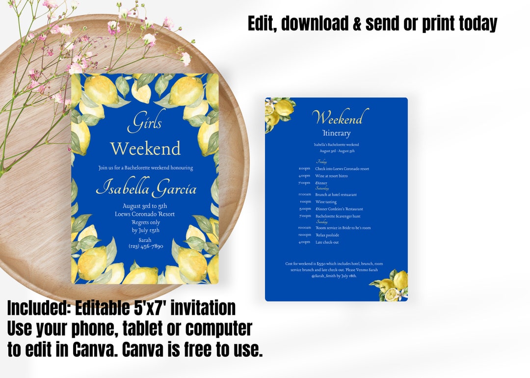 Editable Bachelorette Party Invitation Template Printable - Etsy