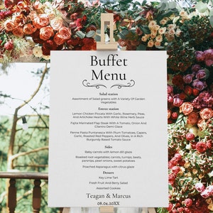 Wedding Buffet Menu Template Elegant Buffet Menu Wedding Menu for Table