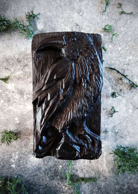 Edgar Allan Poe The Raven NEVERMORE 100% Pure Essential Oil Vegan Artisan Charcoal Soap Bar - 100g Gothic Witchy Dark Poetry
