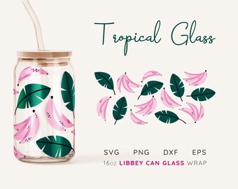 Libbey 16 oz Glass Can Wrap SVG: Summer Design (Digital File)