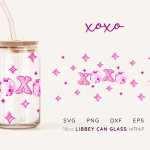 Bierdose Glas Svg XoXo LIBBEY GLAS SVG Libbey Glas Wrap Svg Valentinstag Glas Kanne Svg Groovy Glass Can Wrap Svg Valentine Svg für Tassen
