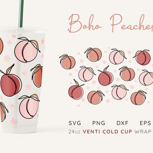 COLD CUP SVG No Hole Cup Wrap Svg Cute Peach Cold Cup Wrap Svg No Hole Full Wrap Svg No Hole Starbucks Cup Svg Designs No Hole Cold Cup Wrap