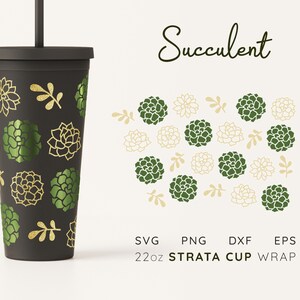 STRATA TUMBLER SVG 22 oz Succulent Strata Cup Svg Strata Cup Full Wrap Svg Cactus Strata Cup Wrap Svg Cute Full Wrap for Strata Cup 22 oz