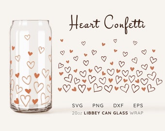 Hearts Libbey Glass kan SVG inpakken: 20 oz bierglas (digitaal bestand)