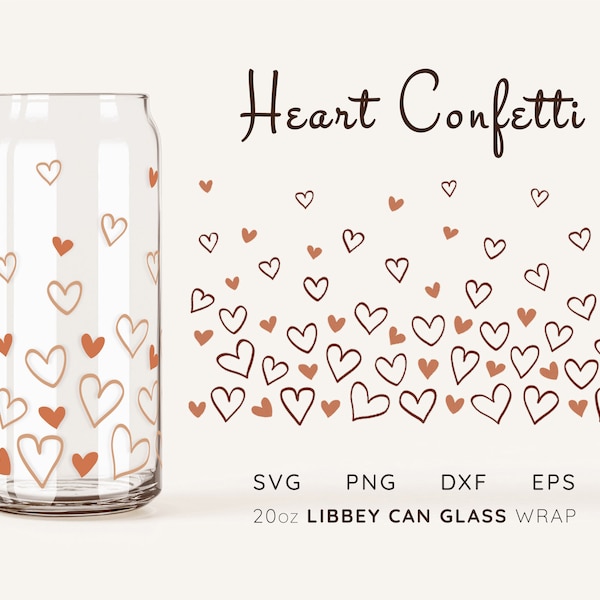 Hearts LIBBEY GLASS SVG 20 oz Beer Can Glass Svg Libby Glass Can Svg Wrap Mom Can Glass Wrap Svg Glass Beer Can Wrap Svg Glass Can Wrap Svg