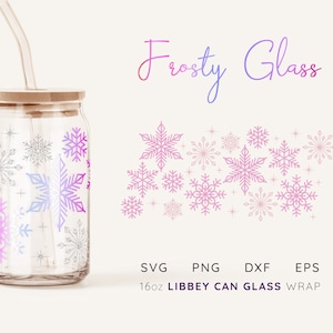 Christmas Beer Can Glass SVG: Snowflake Libbey Wrap (Digital File)