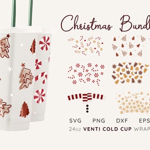 Christmas Svg for Cup Bundle COLD CUP SVG No Hole Cup Wrap Svg Cold Cup Wrap Svg No Hole Full Wrap Svg No Hole Cup Svg No Hole Cold Cup Wrap