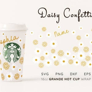 Daisy Starbucks Cup SVG: 16oz Hot Cup Wrap (Digital Download)