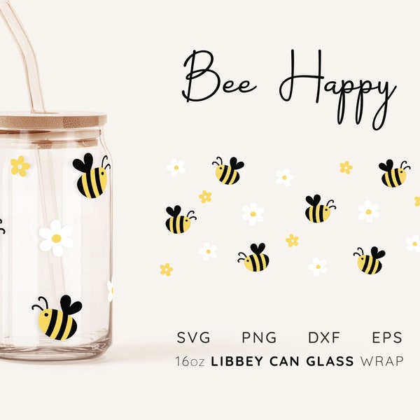 LIBBEY GLASS SVG Honey Bee Beer Can Glass Svg Libby Glass Can Svg Wrap Can Glass Wrap Svg Glass Beer Can Wrap Svg Glass Can Wrap Svg Libbey