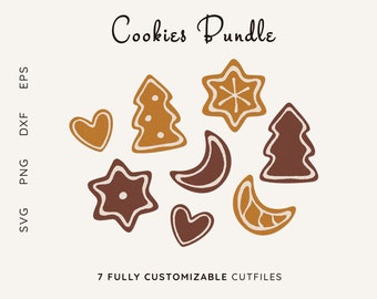 Lebkuchen Weihnachtsschmuck SVG Bundle: Laser Cut Files (Digitaler Download)