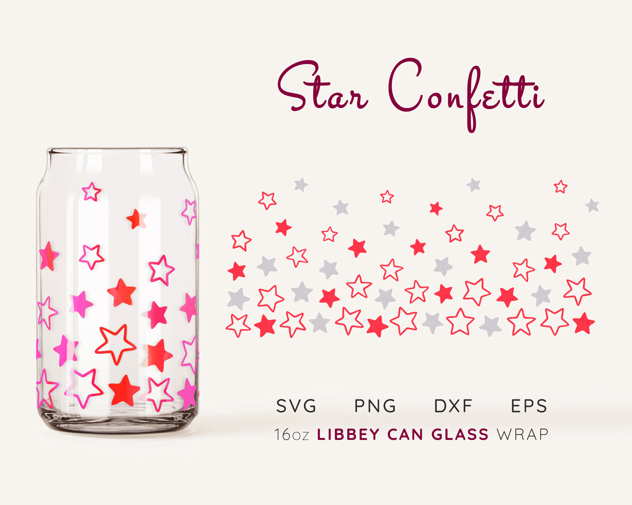 Star LIBBEY GLASS SVG Template 16oz Libbey Svg Beer Can Glass - Etsy