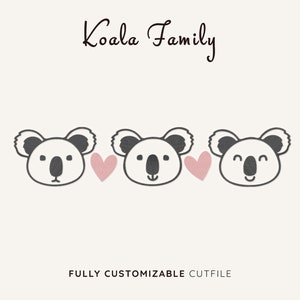 Koala Svg | Cute Koala Face Svg File | Kawaii Koala Bear Svg | Baby Animal Svg | Koala Svg Cut File for Cricut and Silhouette | Nursery Svg
