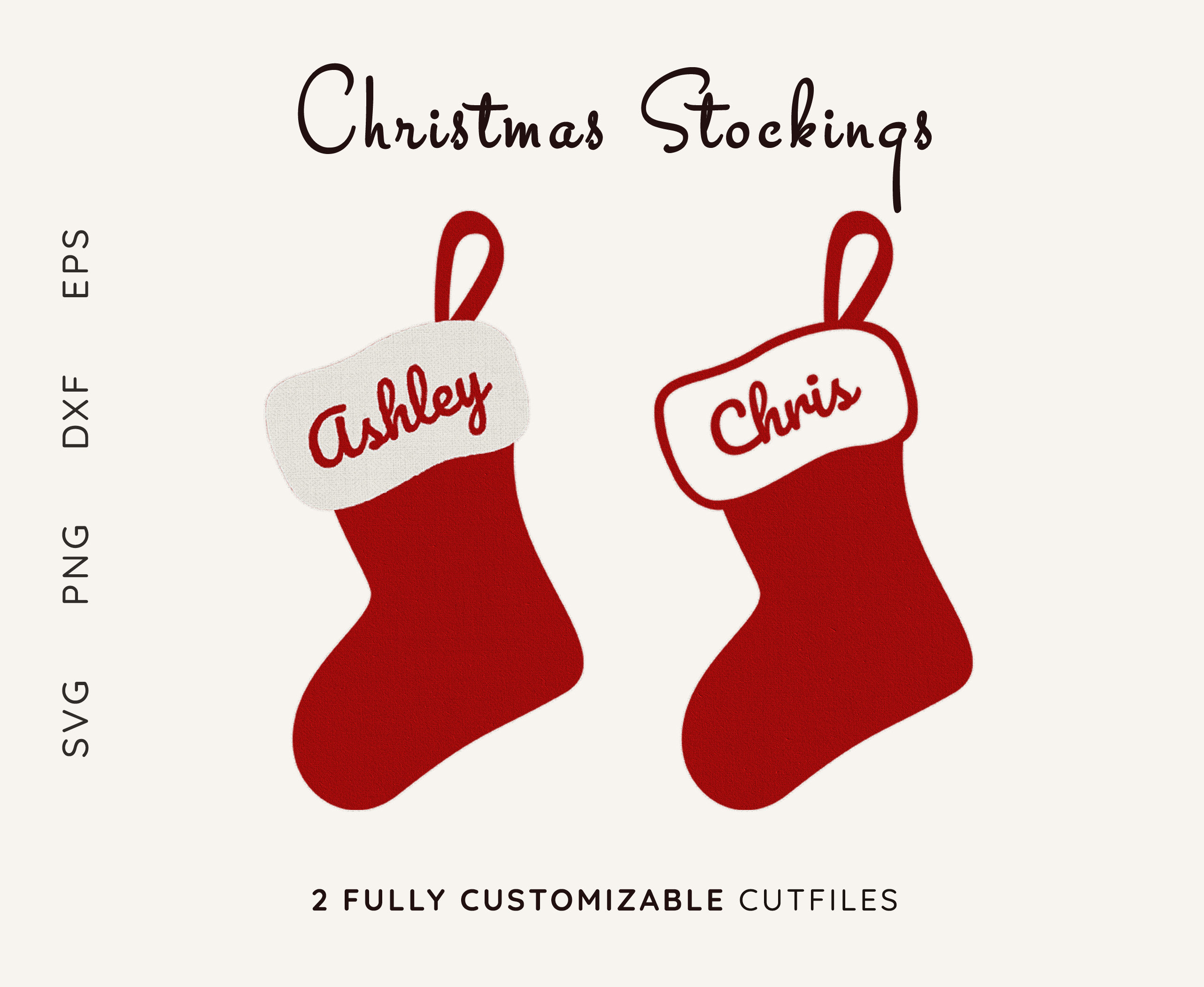 STOCKING SVG CHRISTMAS Stocking With Name Svg File for Cricut | Etsy