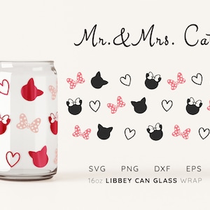 Valentine Beer Can Glass Wrap SVG Design for 16oz Libbey Glass (Digital File)