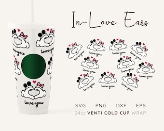 Starbucks Valentines Cup Wrap SVG: 24 Unzen Venti Cold Cup Design (Digitaler Download)