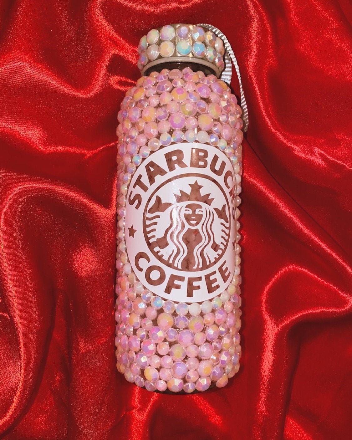 Pink Starbucks rhinestone water bottle Etsy